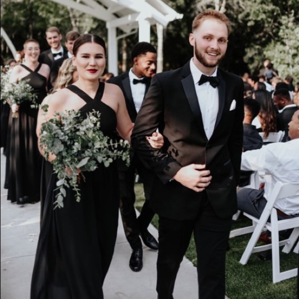 Lulus air of romance black bridesmaid formal dress